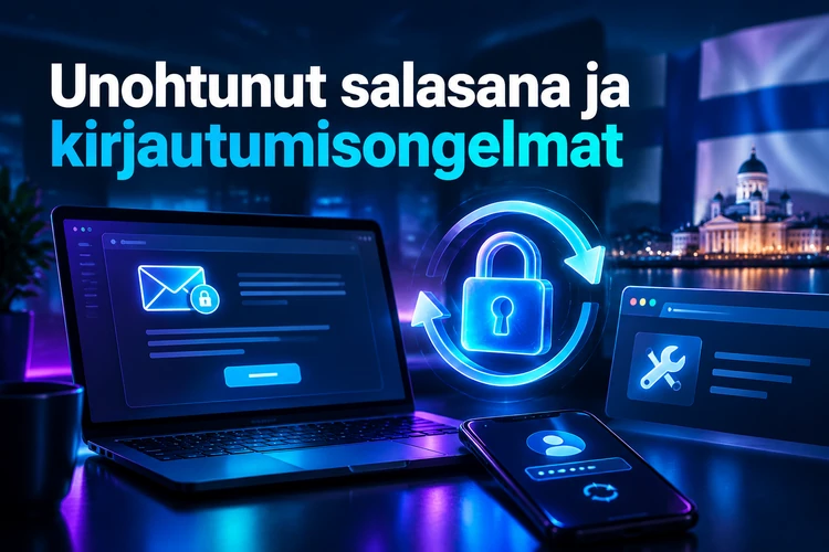 Unohtunut salasana ja kirjautumisongelmat